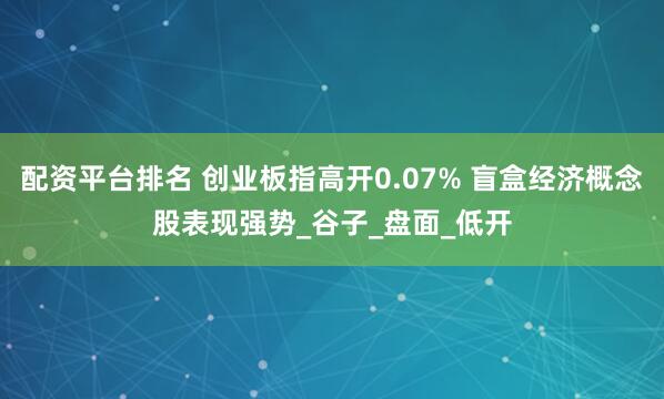配资平台排名 创业板指高开0.07% 盲盒经济概念股表现强势_谷子_盘面_低开